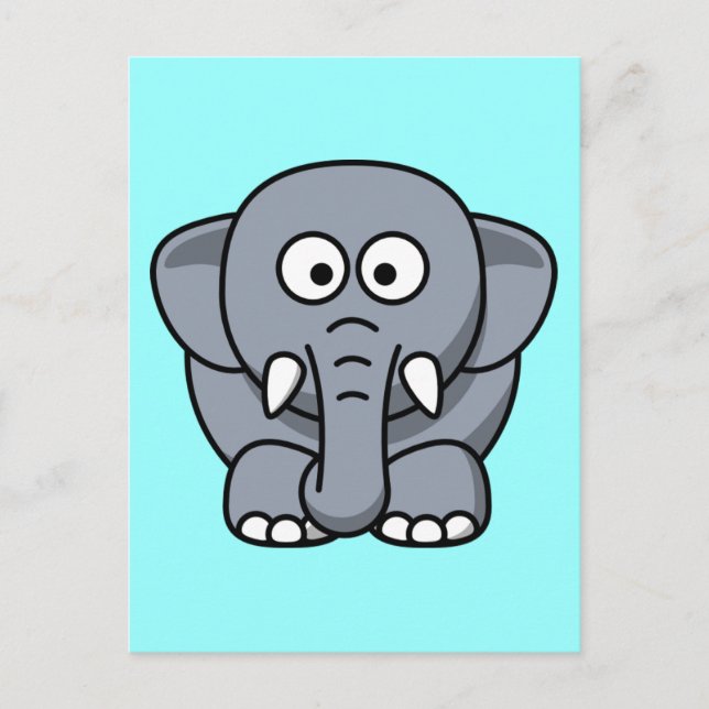 Cute Funny Elephant Postcard (Front)