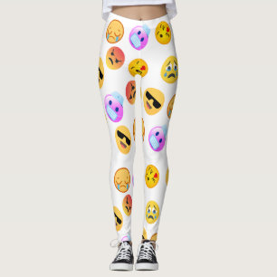 "Cute Funny Emoji Pattern Facetious look" Leggings