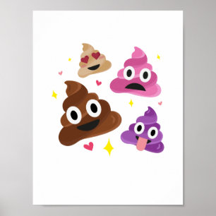 Cute Funny Emoji Pink Bow Cutie Poo - Poop Emoji Poster