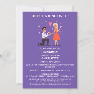 Cute & Funny Engagement Party Invitation