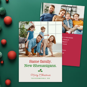 Cute Funny Family Shenanigans Photo Christmas Holiday Card