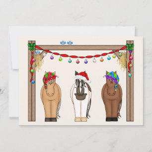 Cute Funny Farm Holiday Horses Christmas