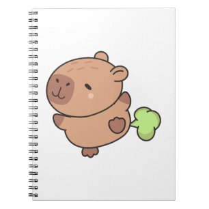 Cute Funny Farting Capybara Pastel Kawaii Notebook