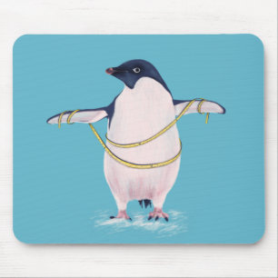 Cute Funny Fat Penguin On Diet Mouse Mat