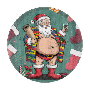 Cute funny father christmas cutting board