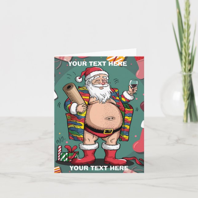 Cute funny father christmas invitation (Front)