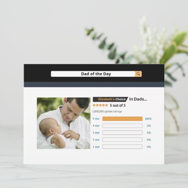 Cute Funny Father's Day Best Dad Card (Standing Front)