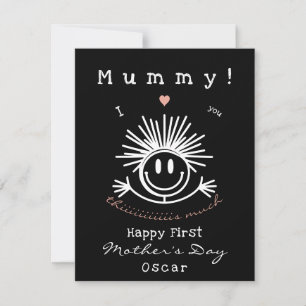 Cute Funny First Mother's Day Black Card