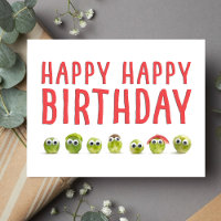 Cute funny folded vegetable birthday card