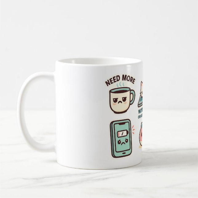 Cute Funny Food & Cat Mug (Left)