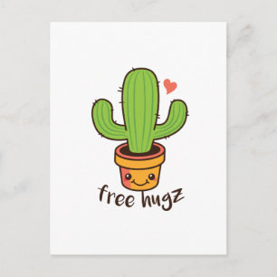 Cute Funny FREE HUGS Hugz Cacti Cactus Prickly Postcard