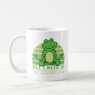 Cute funny frog doing yoga. funny yoga poses coffee mug
