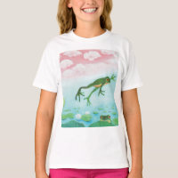 Cute Funny Frog Jumps Into The Pond
