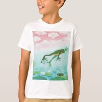 Cute Funny Frog Jumps Into The Pond