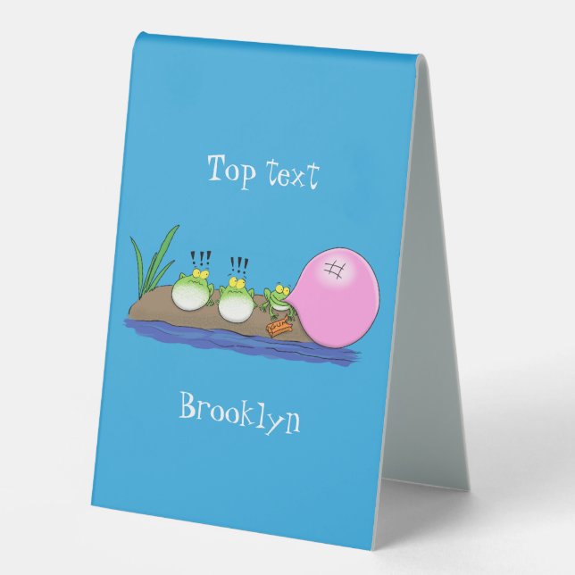 Cute funny frogs bubblegum cartoon illustration (Front)