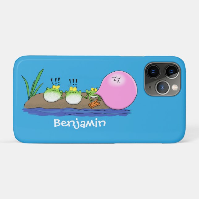 Cute funny frogs bubblegum cartoon illustration Case-Mate iPhone case (Back (Horizontal))