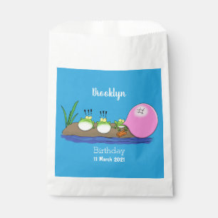 Cute funny frogs bubblegum cartoon illustration favour bags
