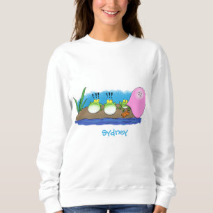 Cute funny frogs bubblegum cartoon illustration sweatshirt