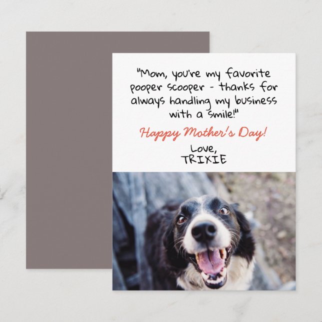 Cute Funny from the Dog Mothers Day Card (Front/Back)