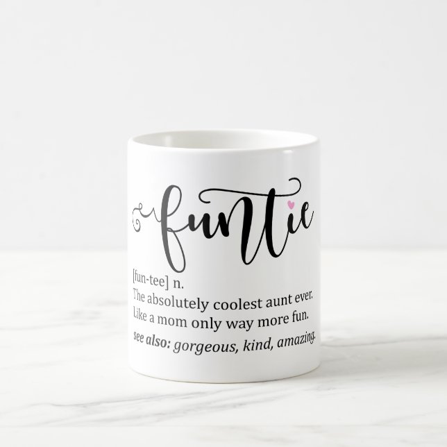 Cute Funny Funtie Aunt Definition Coffee Mug (Center)