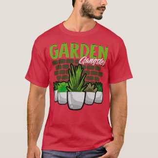 Cute Funny Garden Gangster Gardening Pun T-Shirt