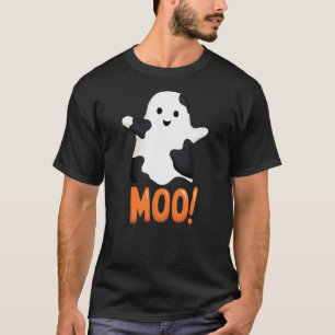 Cute Funny Ghost Cow Moo I mean Boo Halloween Cost T-Shirt