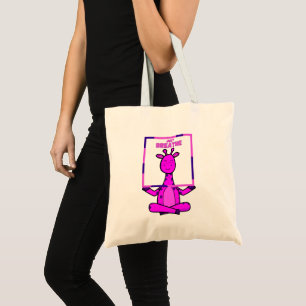Cute Funny Giraffe Meditation Yoga Tote Bag
