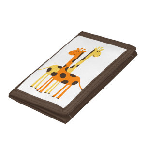 Cute Funny Giraffe Pair Tri-fold Wallet