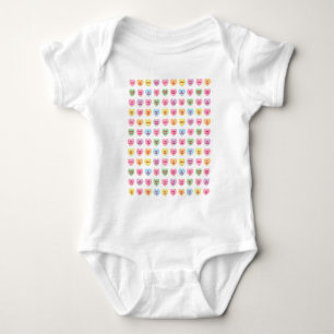Cute funny girly custom conversation candy hearts baby bodysuit