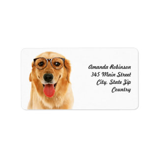 Cute funny Golden Retriever dog Label