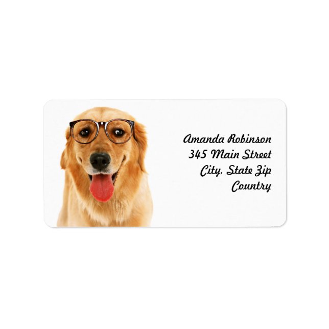 Cute funny Golden Retriever dog Label (Front)
