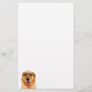 Cute funny Golden Retriever dog Stationery
