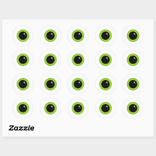 Cute Funny Green Eyeball Classic Round Sticker
