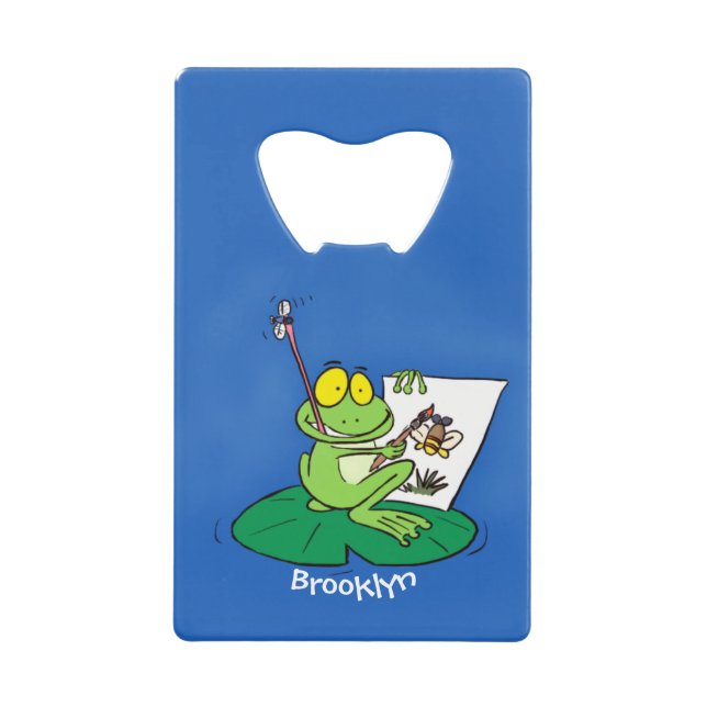 Cute funny green frog cartoon illustration (Front)