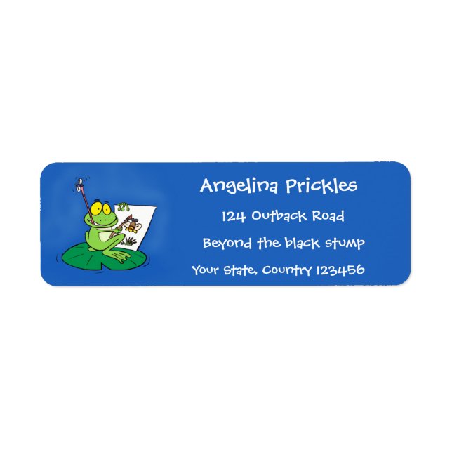 Cute funny green frog cartoon illustration (Front)