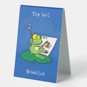 Cute funny green frog cartoon illustration