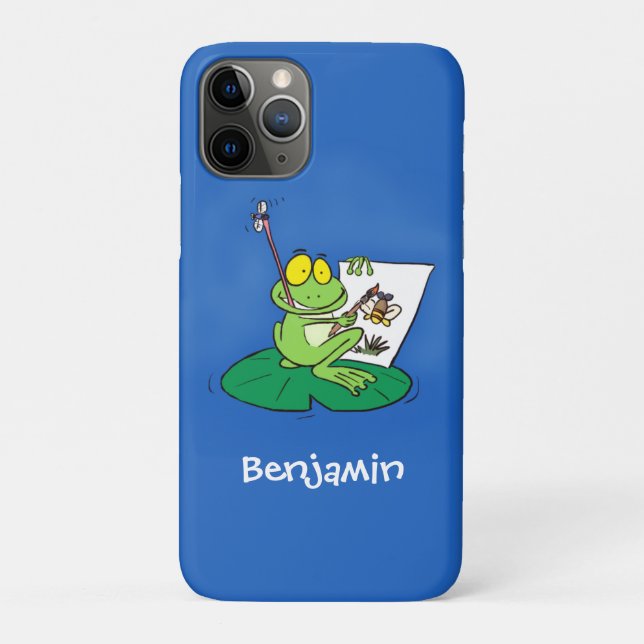 Cute funny green frog cartoon illustration Case-Mate iPhone case (Back)