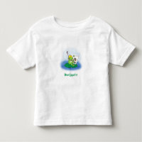 Cute funny green frog cartoon illustration