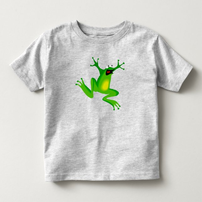 CUTE FUNNY GREEN FROG TODDLER T-Shirt (Front)