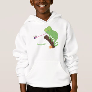 Cute funny green happy chameleon lizard cartoon