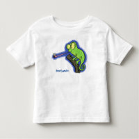 Cute funny green happy chameleon lizard cartoon