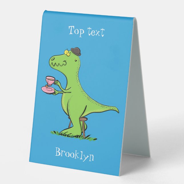 Cute funny green t rex dinosaur cartoon (Front)