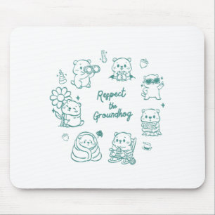 Cute Funny Groundhog Squad Day Teacher Mom Kids Me Mouse Mat