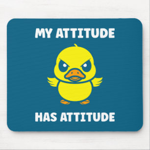 Cute Funny Grumpy Duck Animal Defiance Bad Mouse Mat