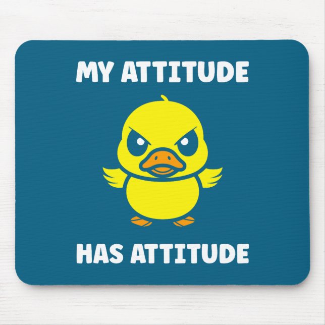 Cute Funny Grumpy Duck Animal Defiance Bad Mouse Mat (Front)