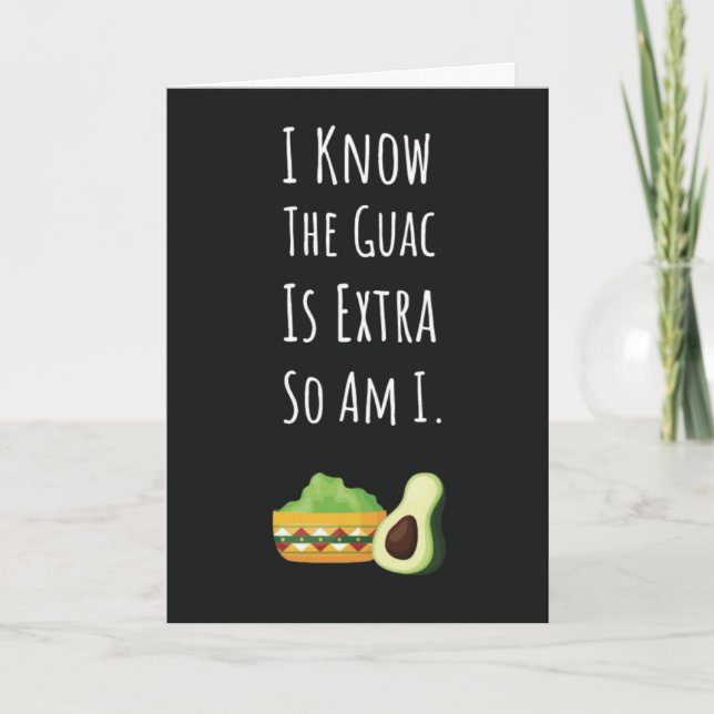 Cute Funny Guacamole Cards Mexican Avocado Fiesta (Front)