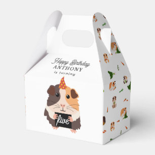 Cute Funny Guinea Pigs Pet Kids Birthday Name Age Favour Box