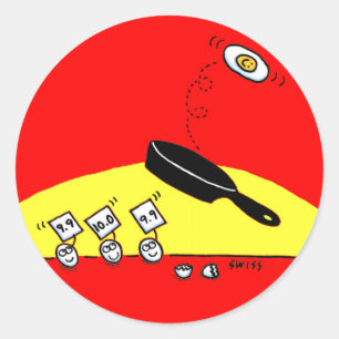 Cute Funny Gymnastics Cartoon Classic Round Sticker