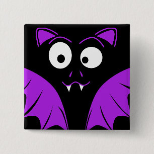 Cute Funny Halloween Bat 15 Cm Square Badge