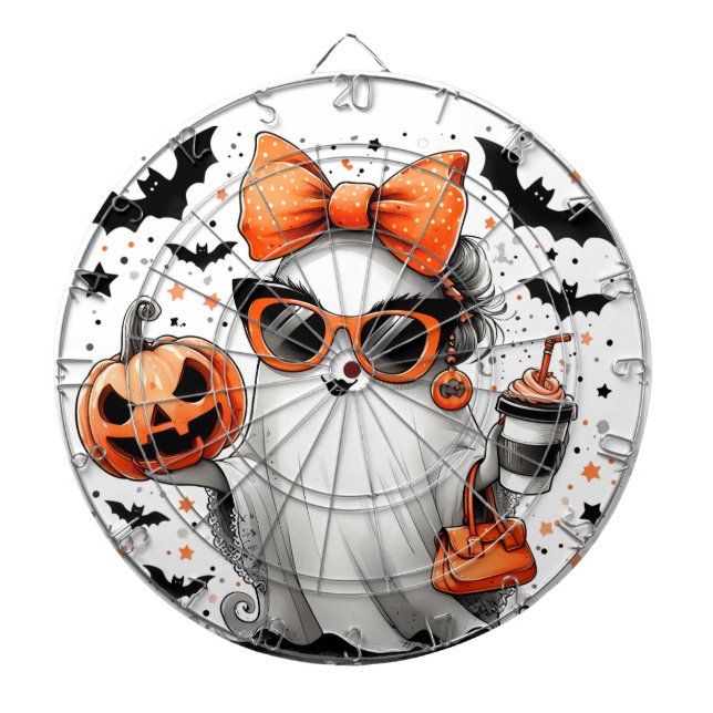 Cute Funny Halloween Ghost Dartboard (Front)